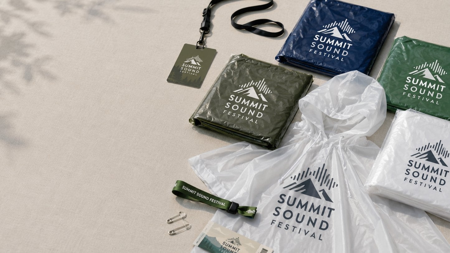 Custom printed rain ponchos with logo