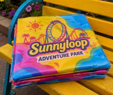 Customized rain ponchos for theme parks and attractions