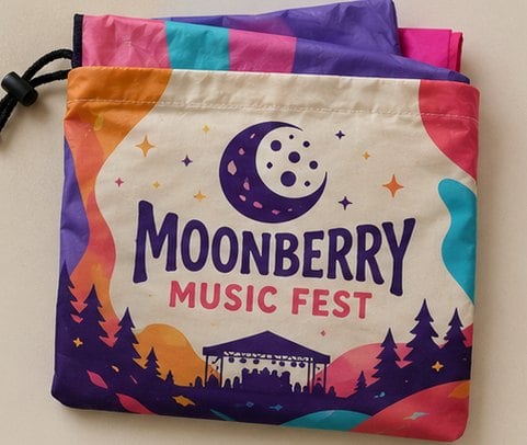 Festival Pack Poncho with custom branding