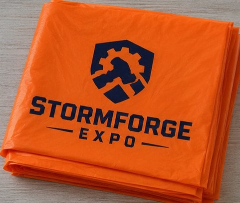 Heavy-Duty PE Poncho with custom branding