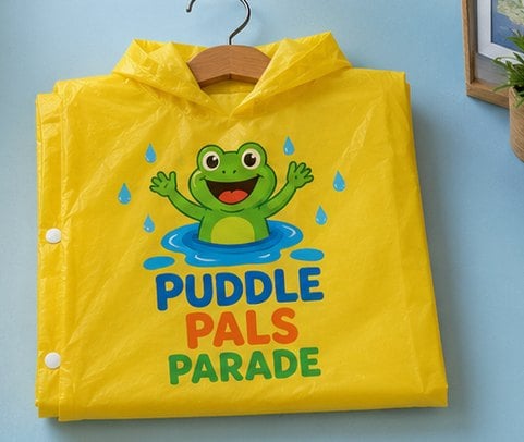 Kids Rain Poncho with custom branding